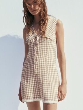 Zara gingham collared dress